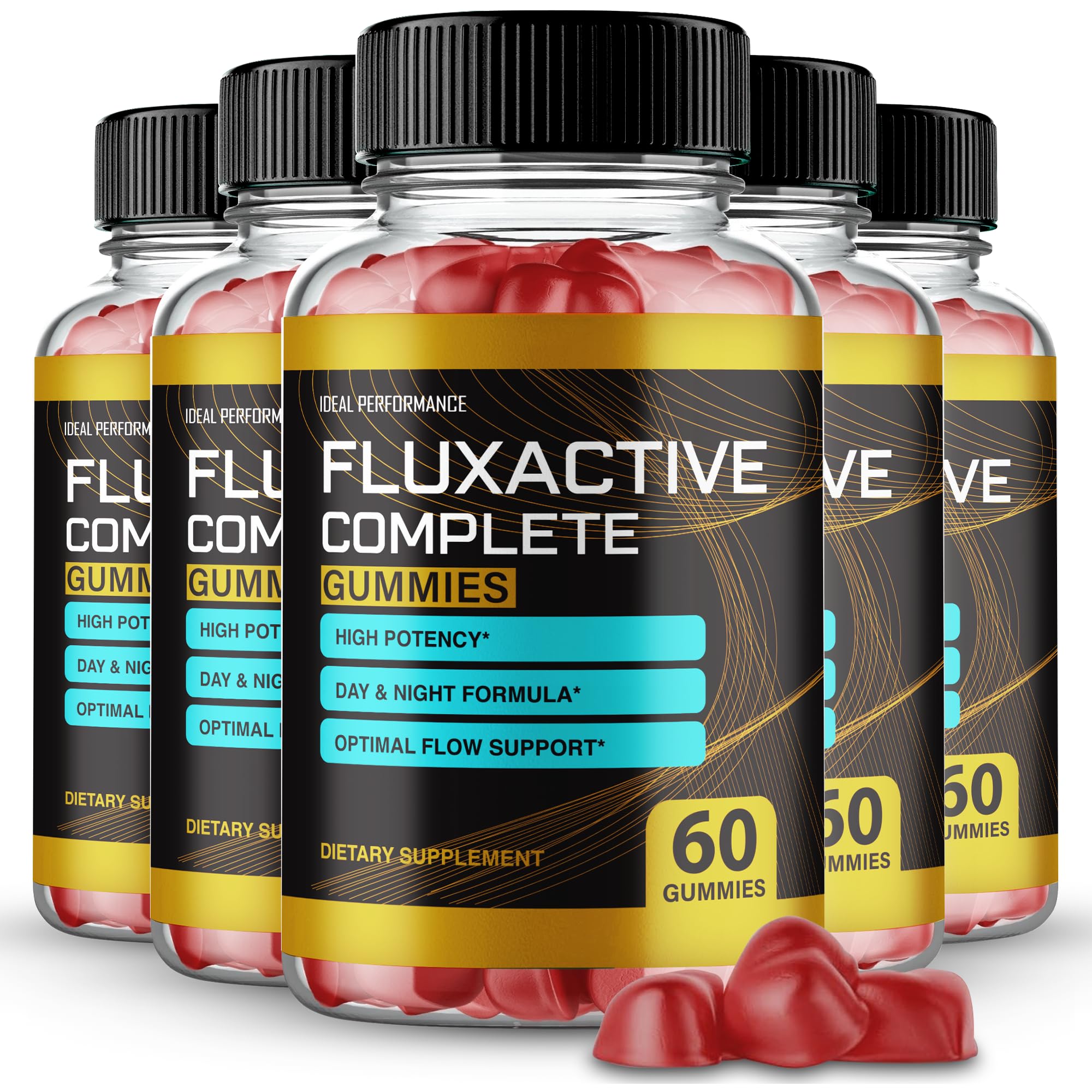 IDEAL PERFORMANCE Fluxactive Complete Gummies pack front for convenient daily use