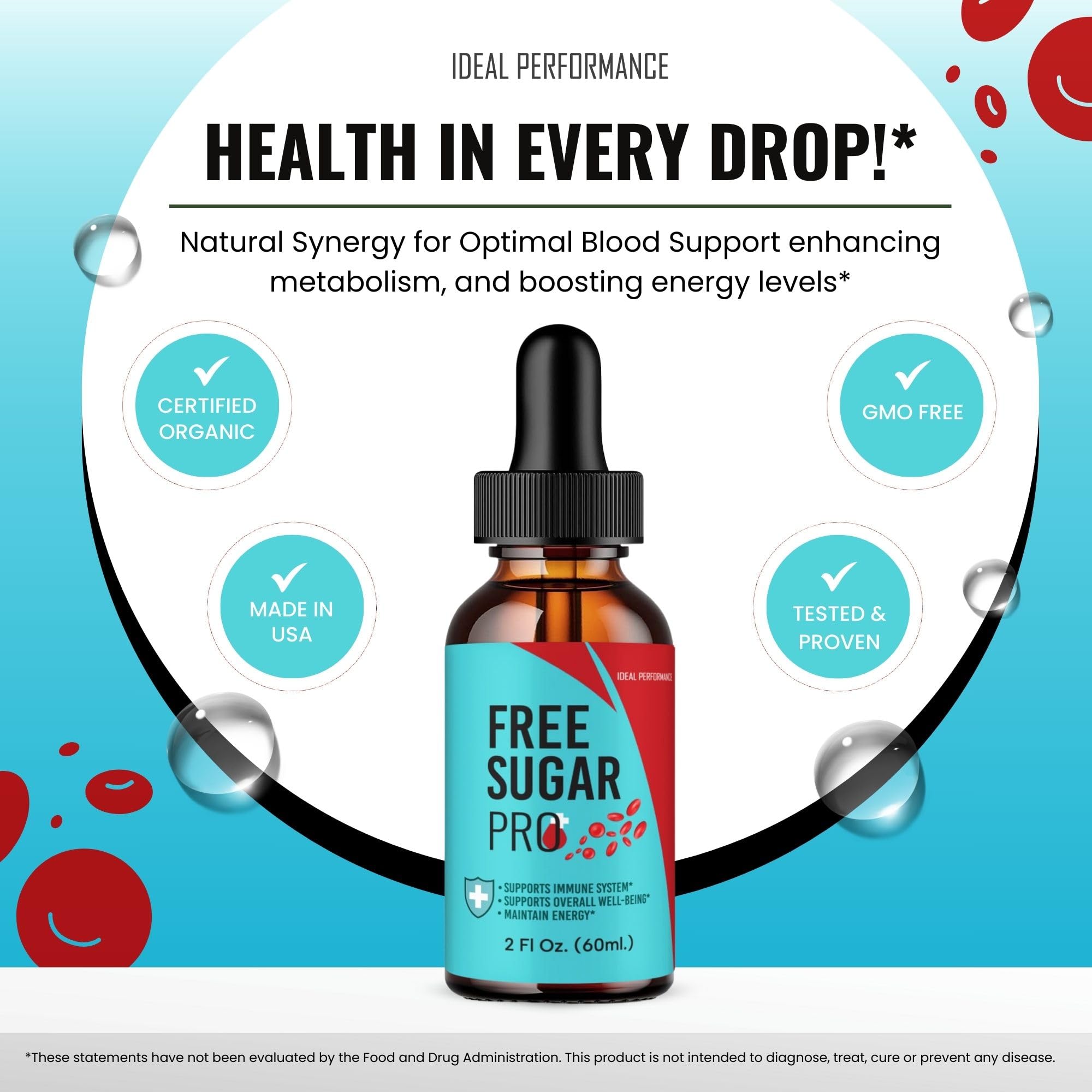 Free Sugar Pro Drops ready for daily use on a countertop