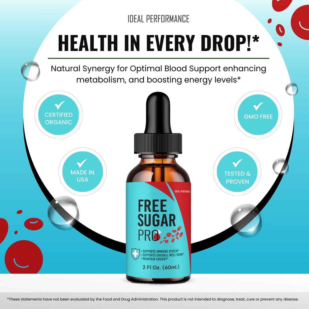 Free Sugar Pro Drops ready for daily use on a countertop