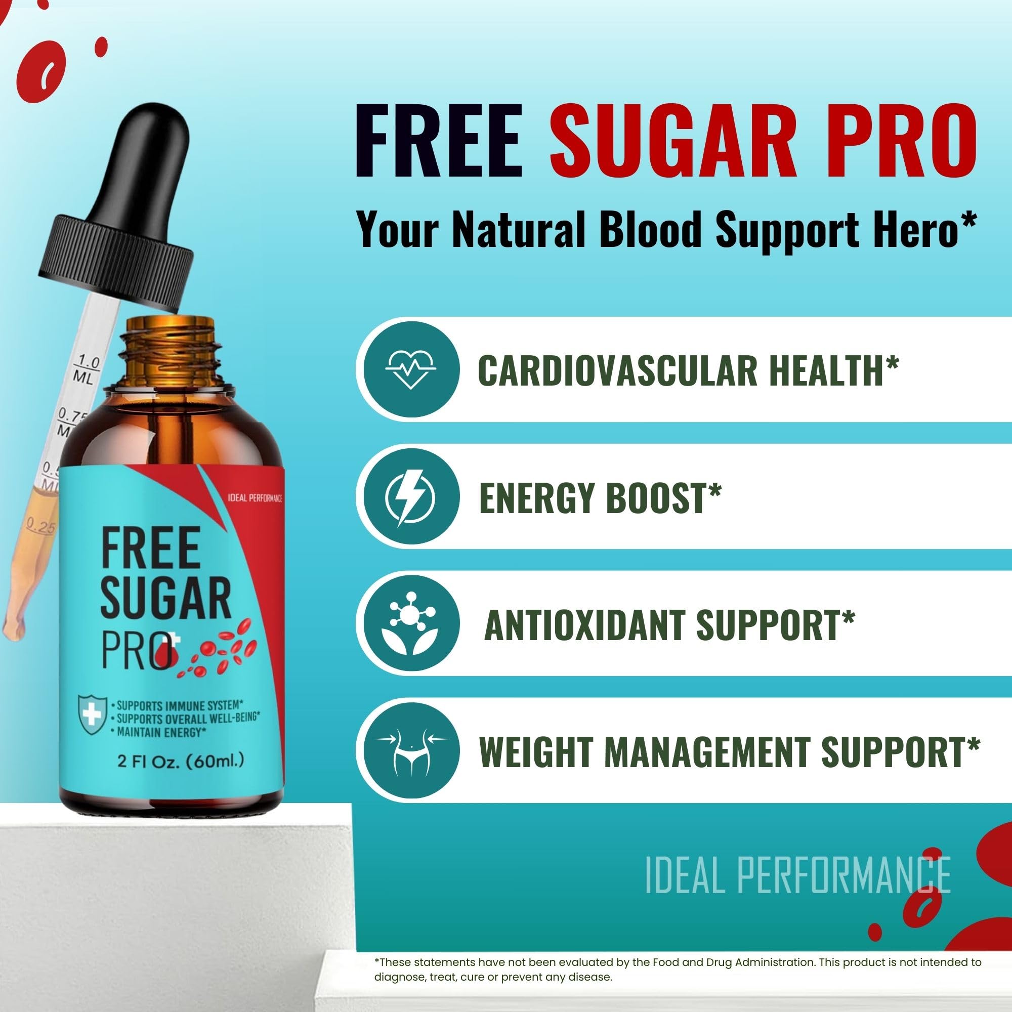 Packaging box of Free Sugar Pro Drops on a clean surface