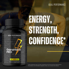 IDEAL PERFORMANCE Garaherb Pro bottle shown in packaging