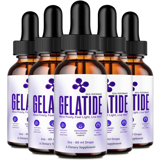 IDEAL PERFORMANCE Gelatide Drops bottle close-up, showcasing a strong natural keto formula for active days.