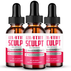 IDEAL PERFORMANCE Gelatine Sculpt Drops bottle on shelf, natural support for active days.