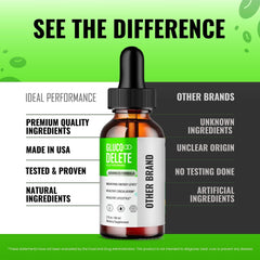 IDEAL PERFORMANCE Gluco Delete usage image suggests easy daily intake routine.