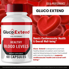 IDEAL PERFORMANCE Gluco Extend all-natural formula packaging highlighting strength.