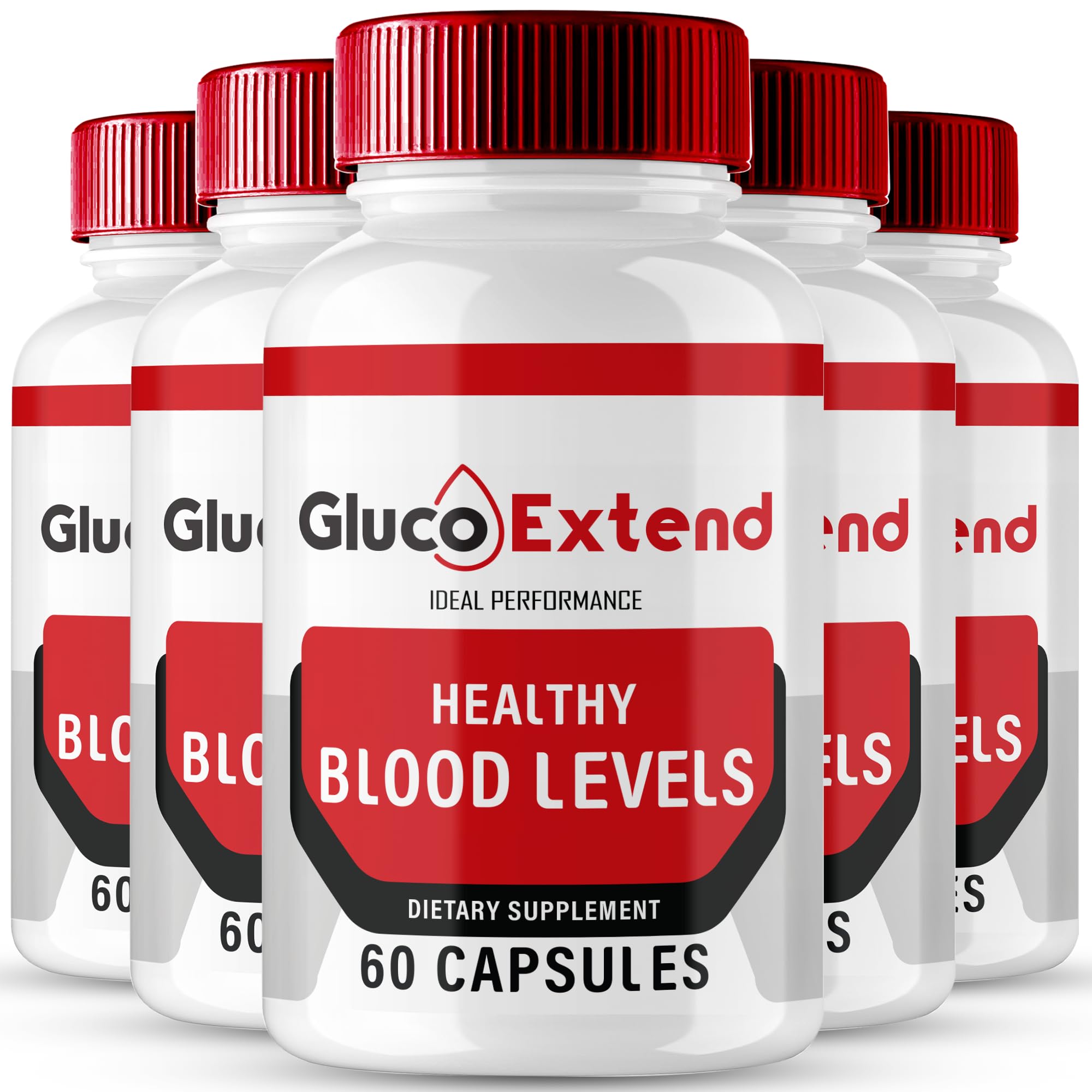 IDEAL PERFORMANCE Gluco Extend capsules bottle front view for daily wellness support.