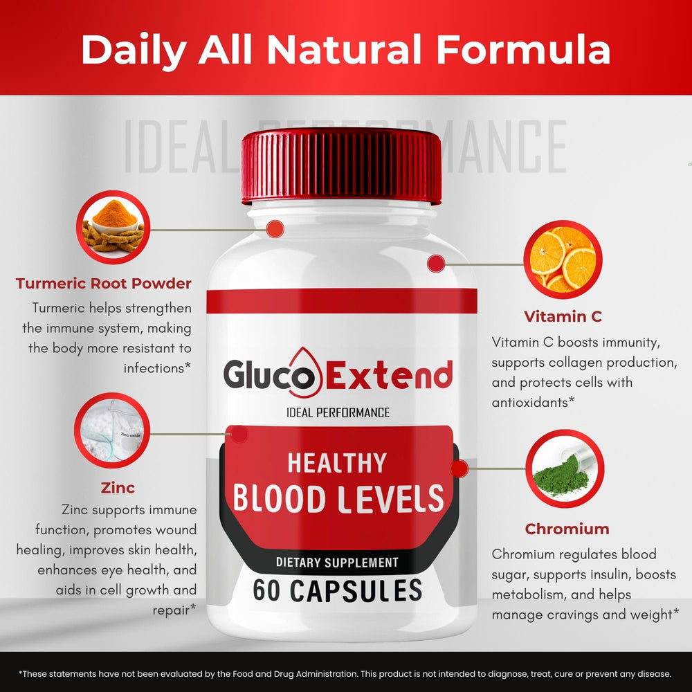 Two pack Gluco Extend display offering ongoing wellness support.