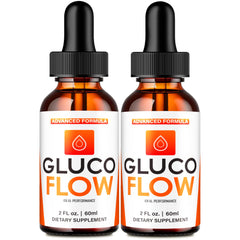 IDEAL PERFORMANCE Gluco Flow Drops bottle in focus, highlighting natural support for healthy circulation