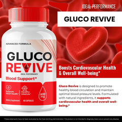 IDEAL PERFORMANCE Gluco Revive pills in a 3-pack display for convenient ongoing use.