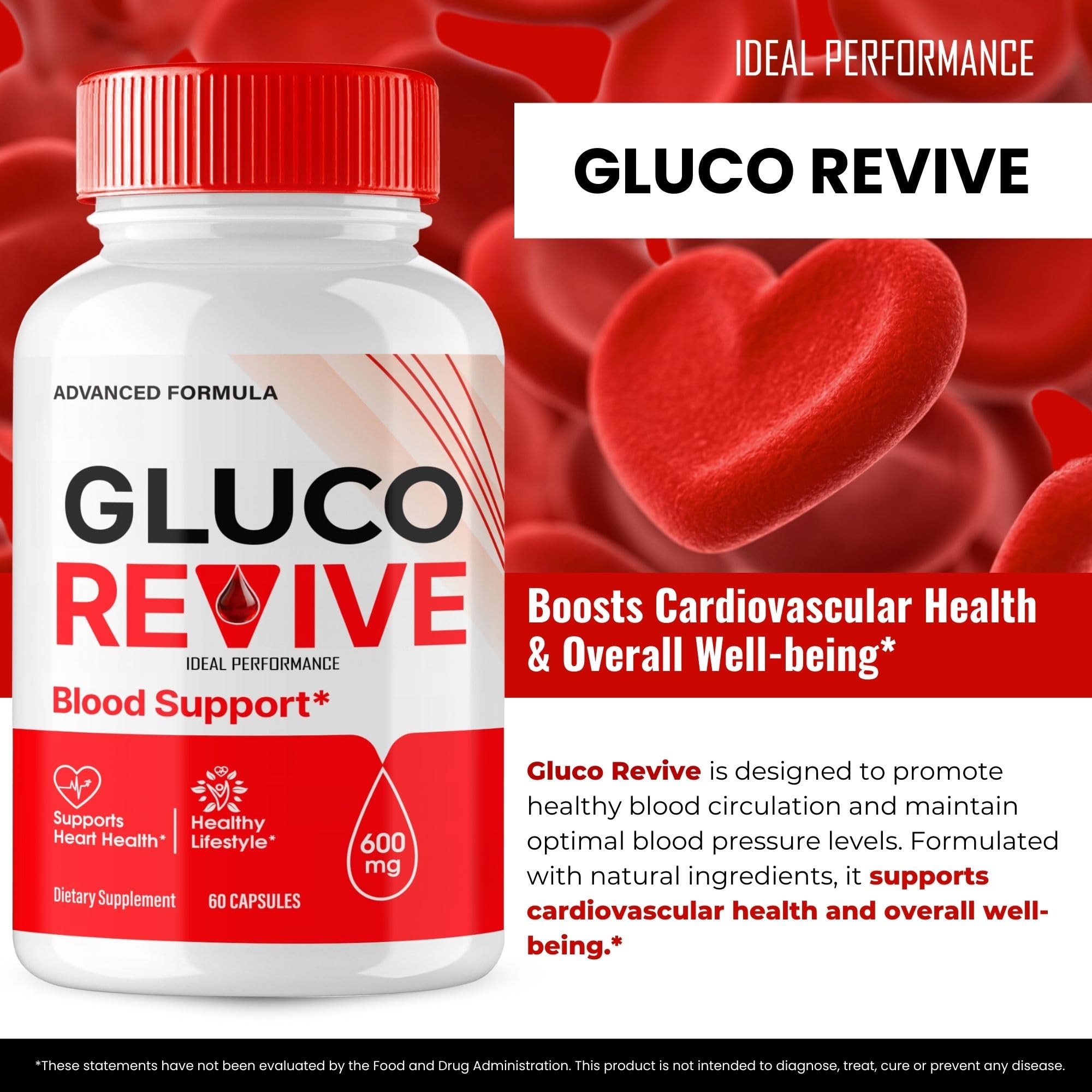 IDEAL PERFORMANCE Gluco Revive ingredient panel offers transparent, informed choices.