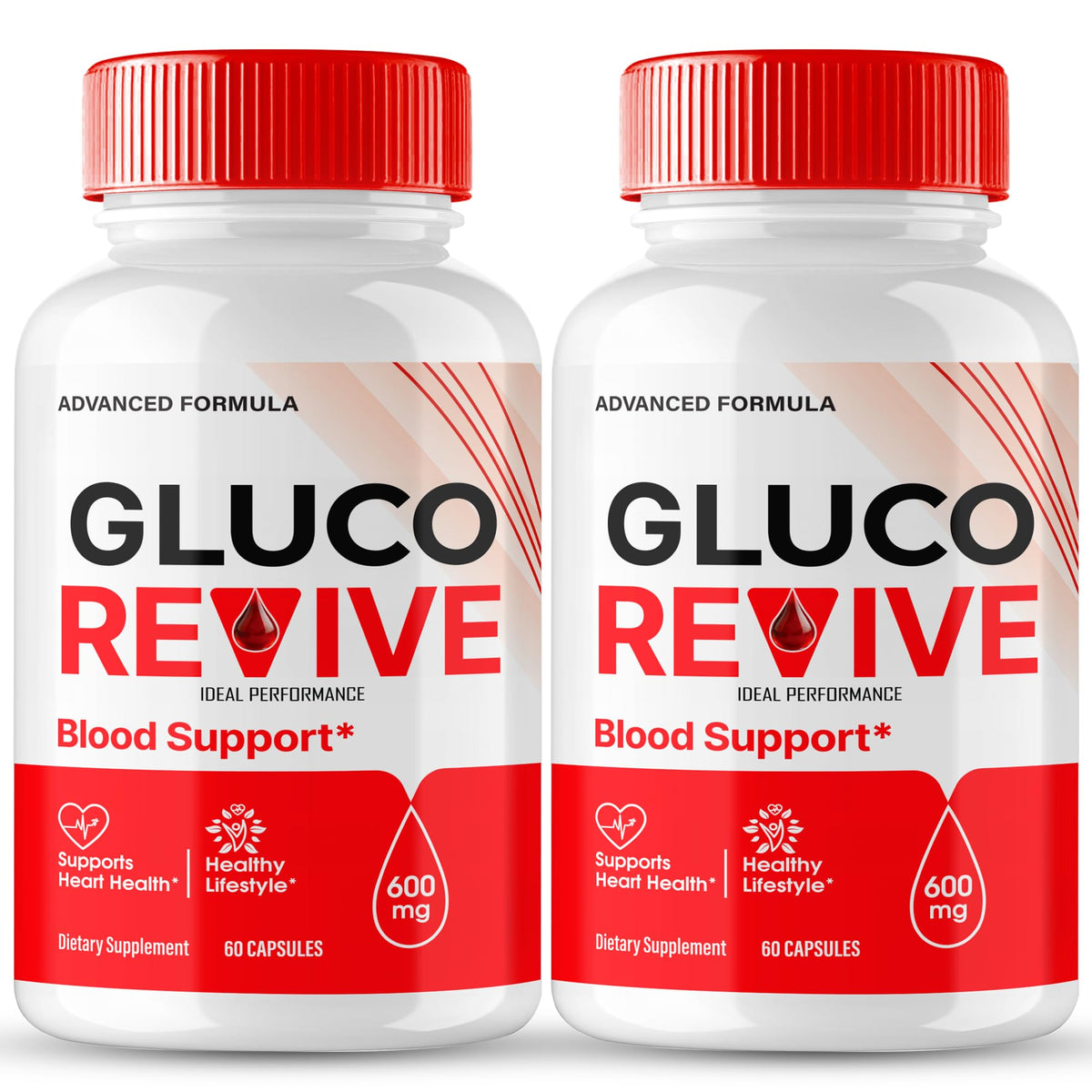 IDEAL PERFORMANCE Gluco Revive pills bottle supports daily wellness routine.