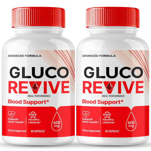 IDEAL PERFORMANCE Gluco Revive pills bottle supports daily wellness routine.