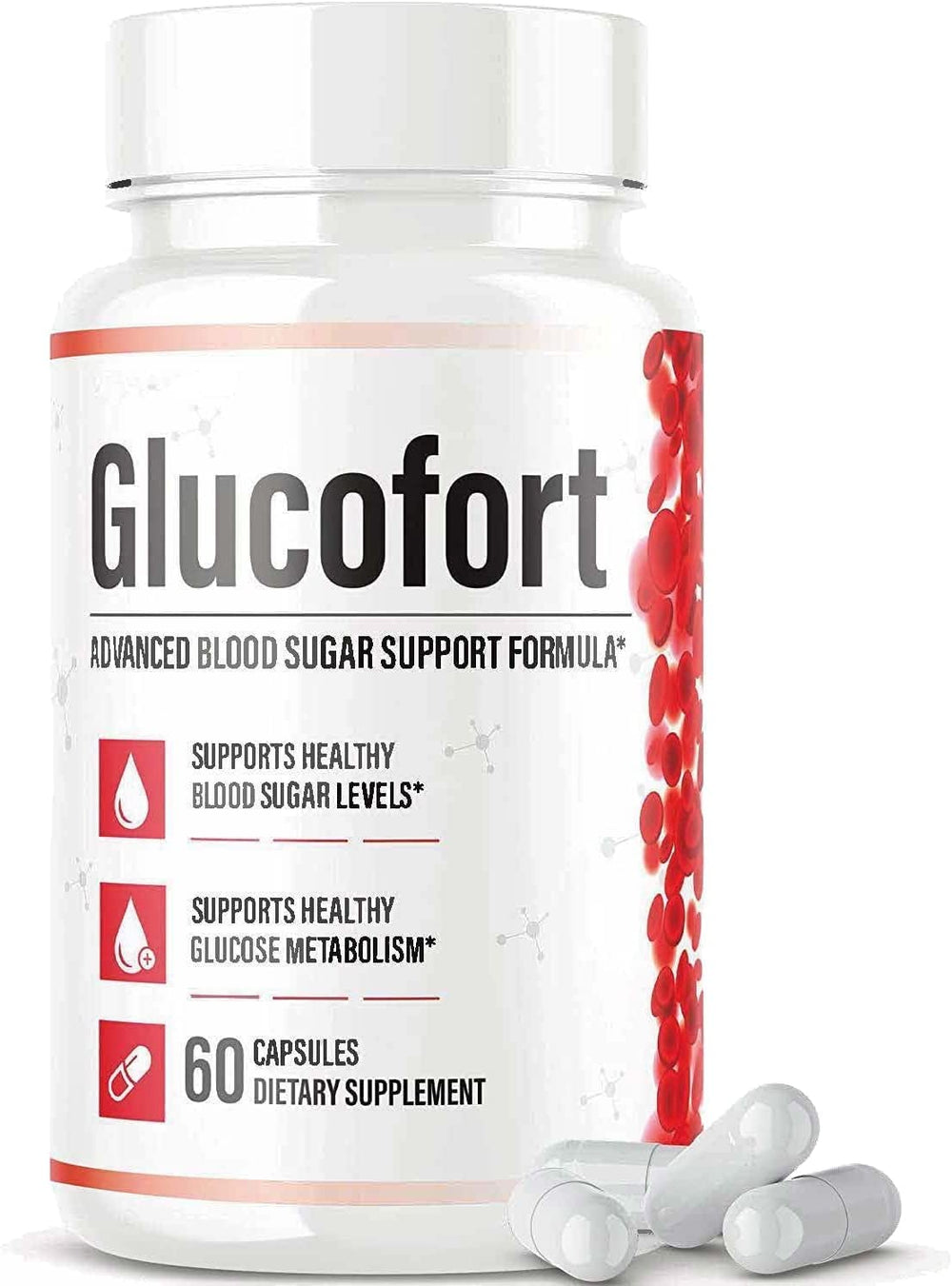 IDEAL PERFORMANCE Glucofort supplement bottle for daily wellness support.