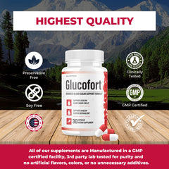 IDEAL PERFORMANCE Glucofort bottle with glass of water for easy dosing