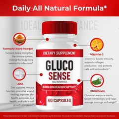 IDEAL PERFORMANCE GlucoSense outer packaging box on display for convenient routine.