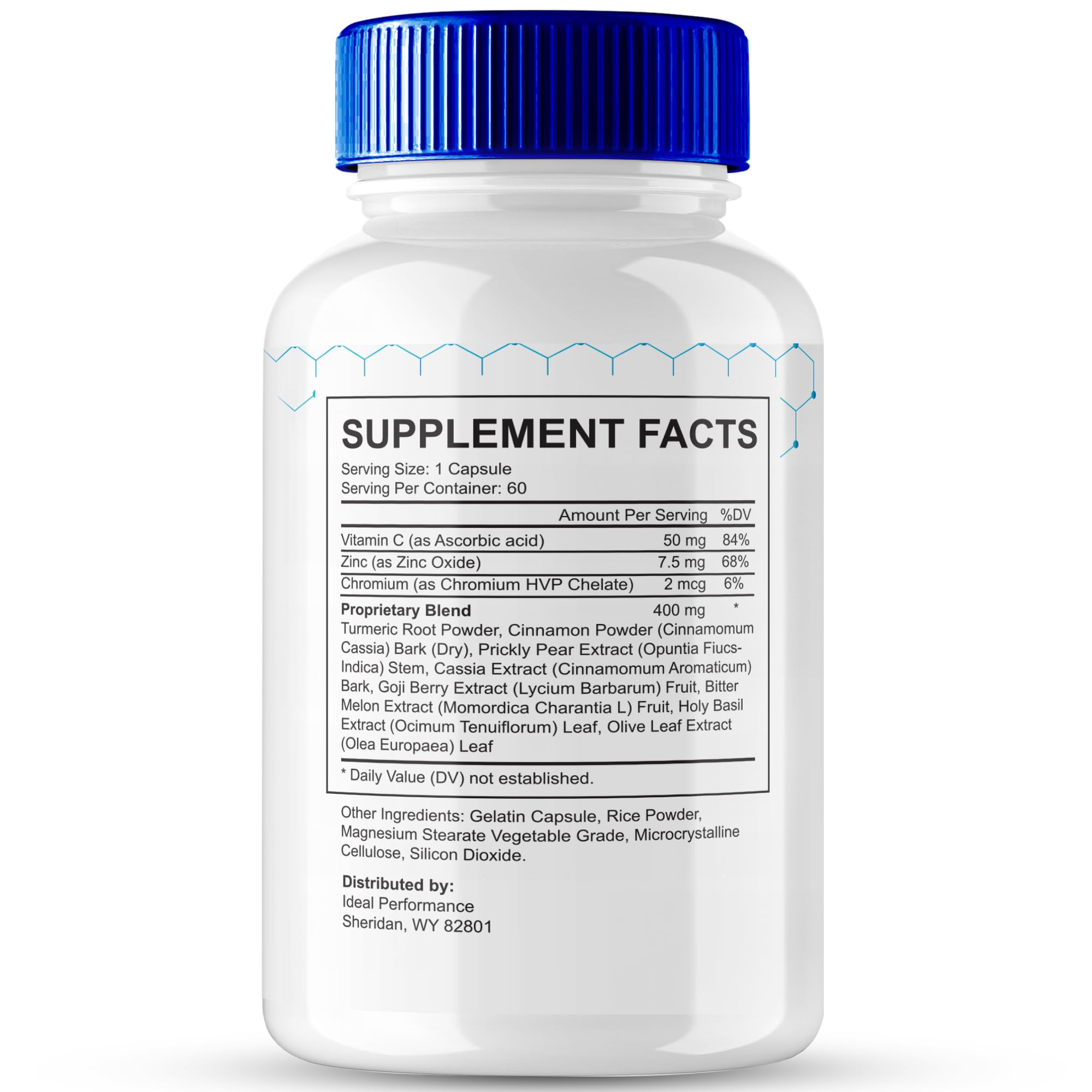 IDEAL PERFORMANCE Gluctose capsules close-up highlighting maximum strength for daily support.