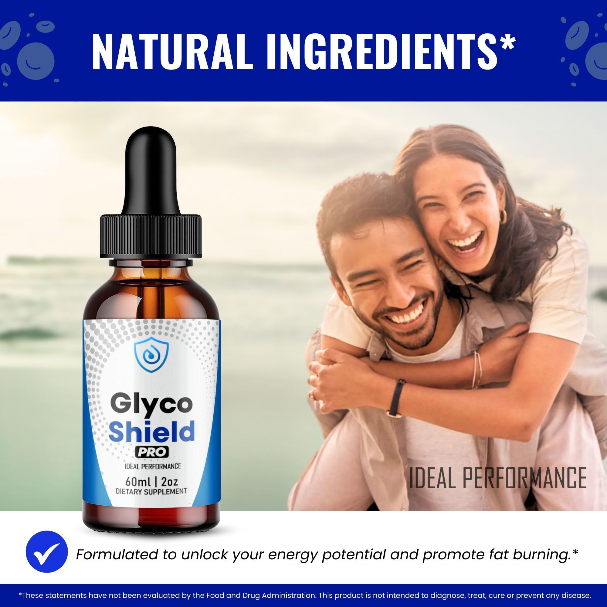 IDEAL PERFORMANCE Glyco Shield Drops premium packaging on shelf.