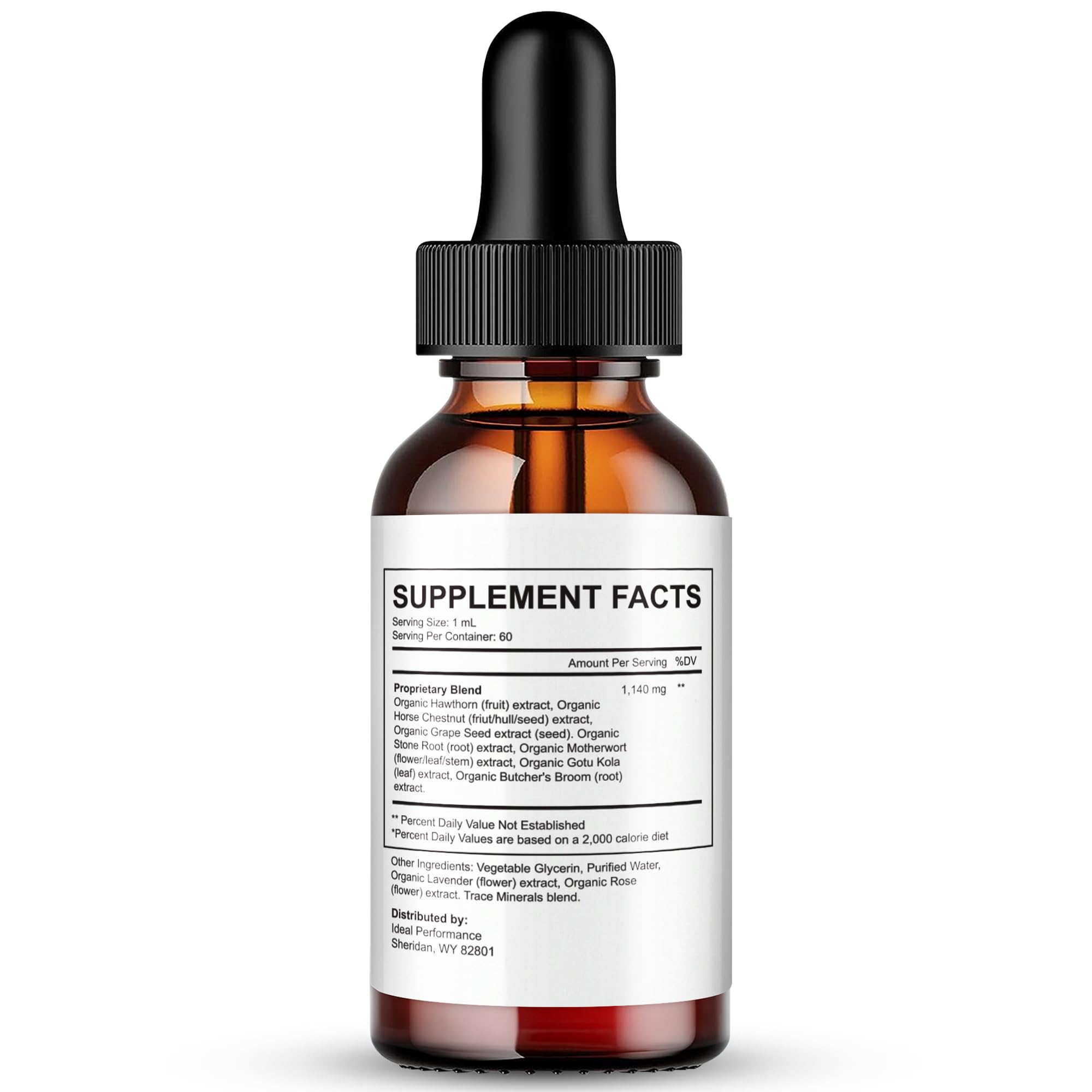 IDEAL PERFORMANCE Glyco Shizen Drops label close-up emphasizing advanced premium formula