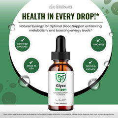 Glyco Shizen Drops packaging box and branding for quality supplement