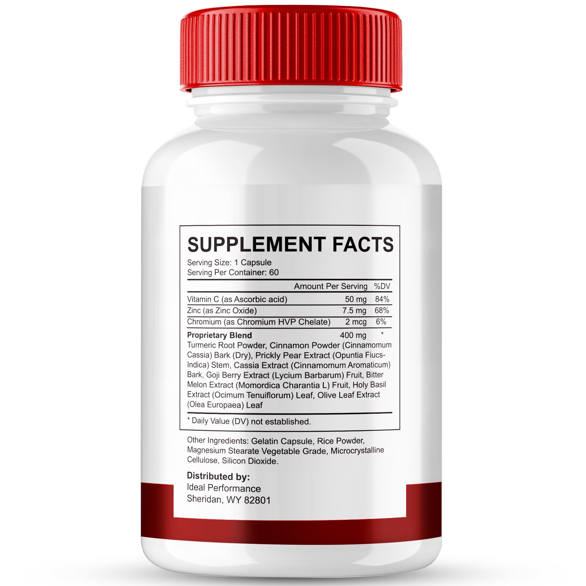 IDEAL PERFORMANCE GlycoIQ bottle back highlights maximum strength formula for daily use