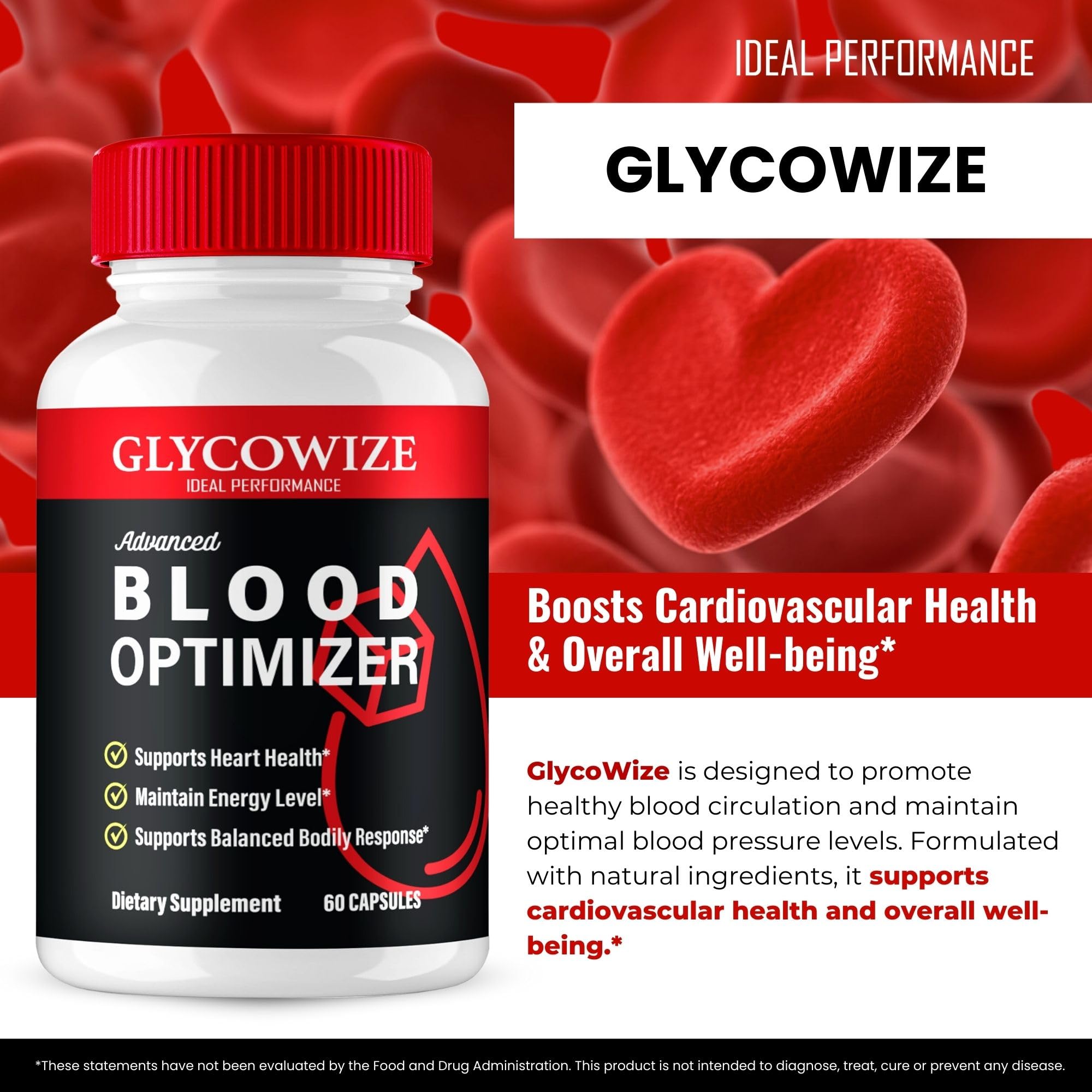 IDEAL PERFORMANCE Glycowise label on bottle confirms official product status.