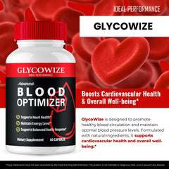 Glycowize bottle with natural ingredients imagery communicates glyco support.