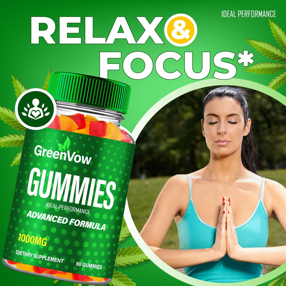 IDEAL PERFORMANCE GreenVow Hemp Gummies official label close-up signaling authenticity.
