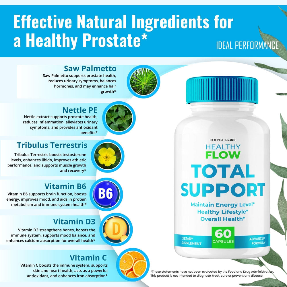 IDEAL PERFORMANCE Healthy Flow daily use scene, capsule bottle beside morning essentials.