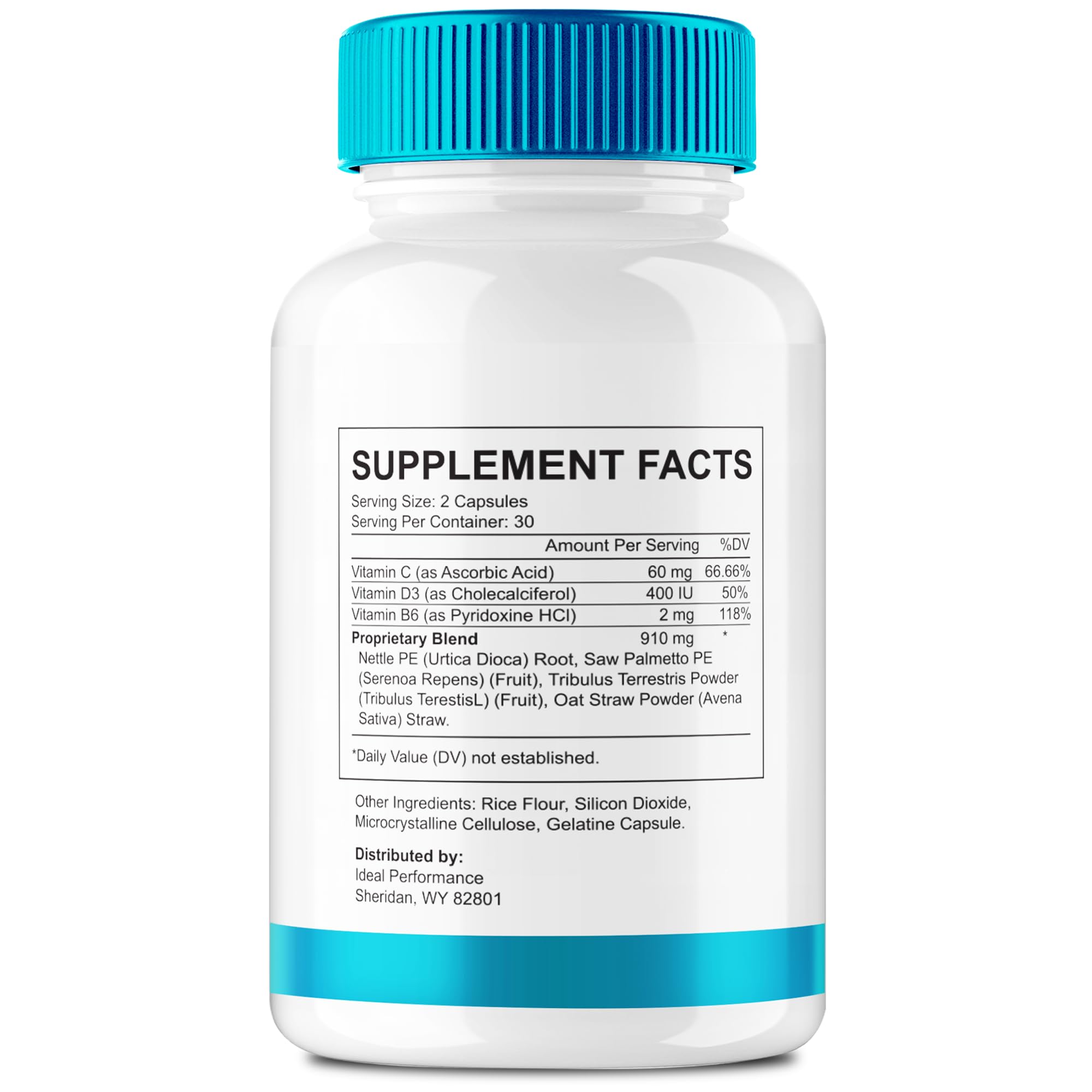 IDEAL PERFORMANCE Healthy Flow Total Support capsules close-up highlighting the natural formula.