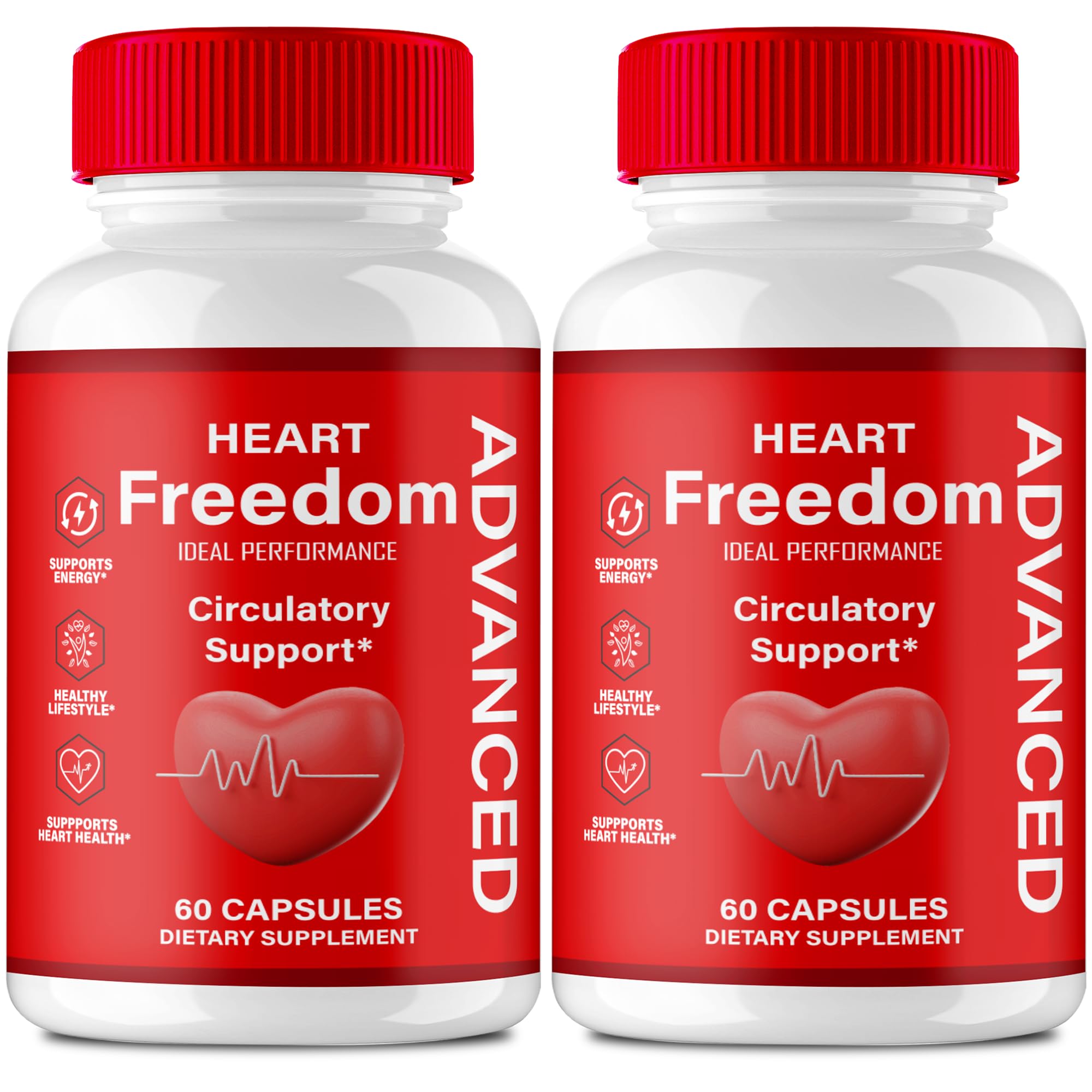 IDEAL PERFORMANCE Heart Freedom Capsules bottle front for daily energy support.