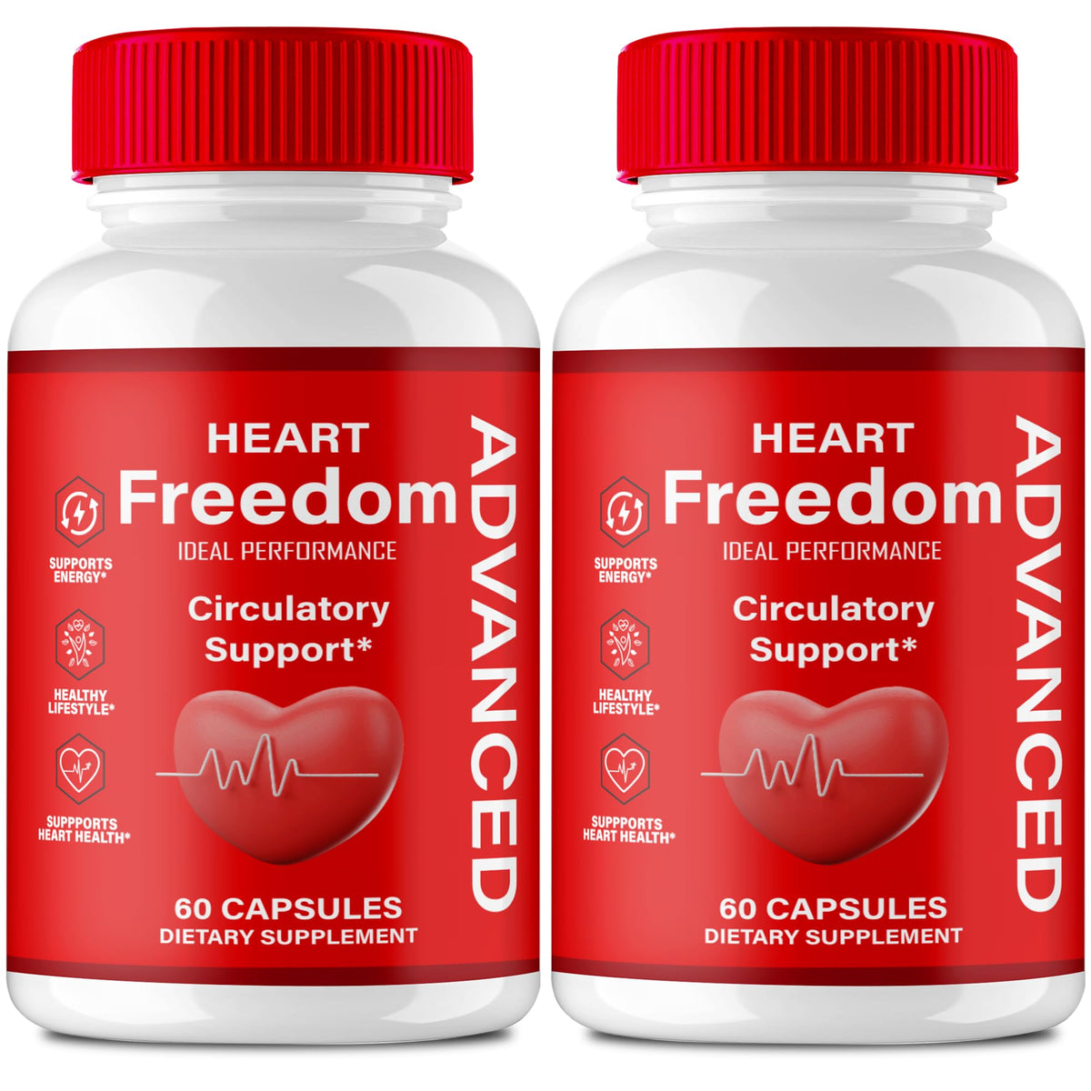 IDEAL PERFORMANCE Heart Freedom Capsules bottle front for daily energy support.