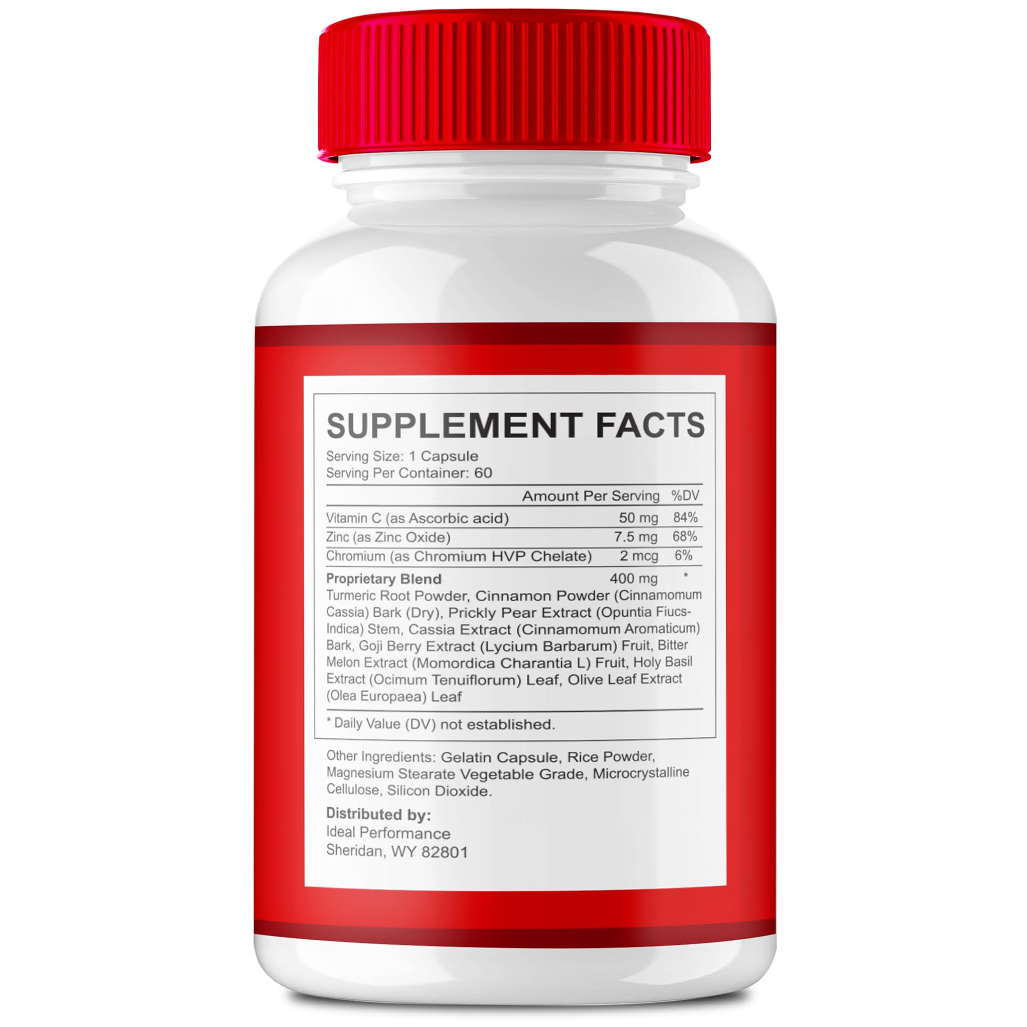 IDEAL PERFORMANCE Heart Freedom Capsules bottle side for daily energy support.