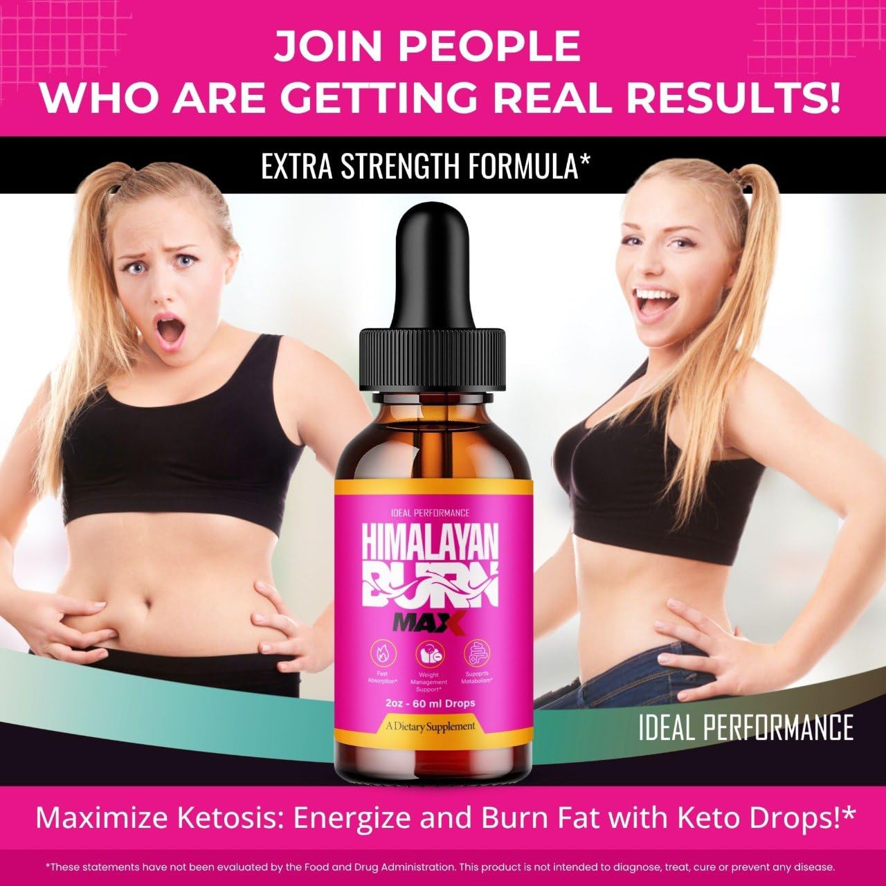 IDEAL PERFORMANCE Himalayan Burn Drops Max bottle-pour capturing easy daily dose