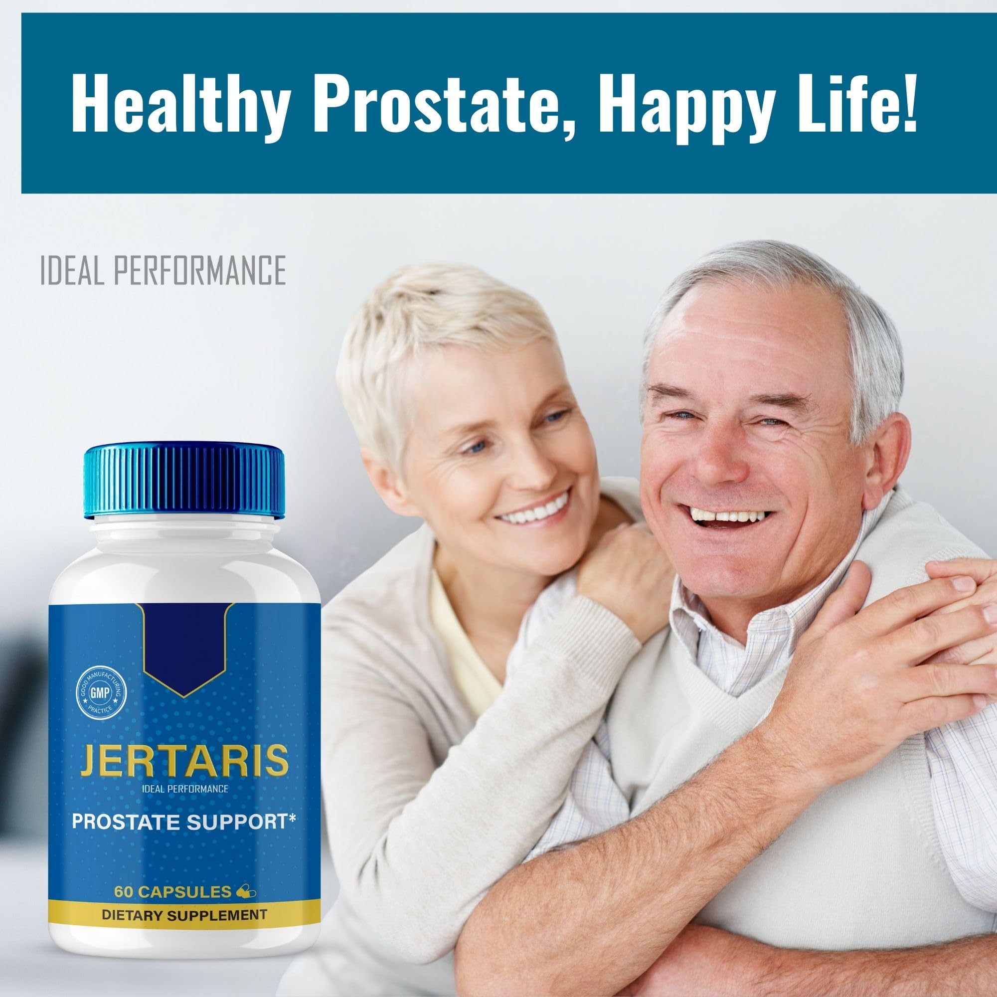 Packaging side view of Jertaris bottle with secure cap