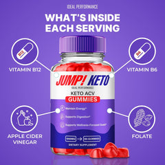 IDEAL PERFORMANCE Jump Keto Gummies close-up with cap emphasizes trust and official status