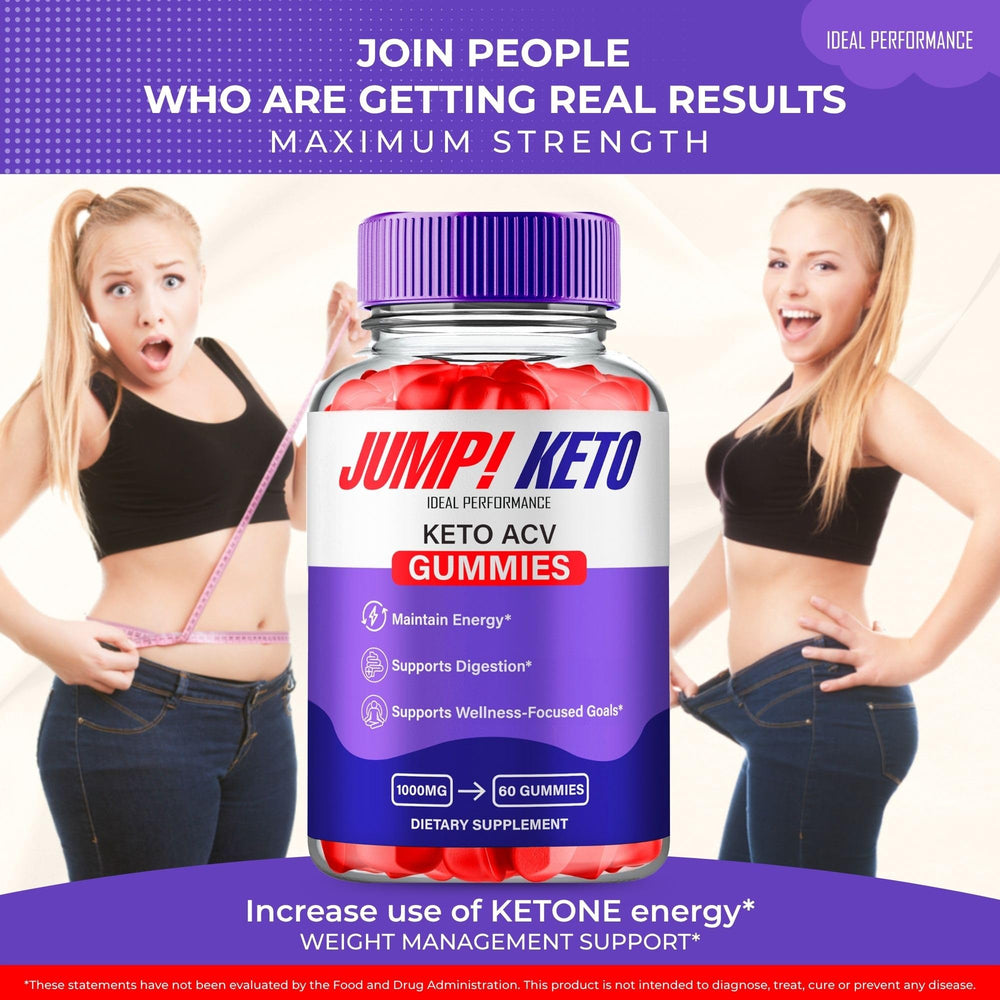IDEAL PERFORMANCE Jump Keto Gummies labeling close-up shows clear nutritional info