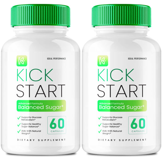 IDEAL PERFORMANCE Kick Start bottle label highlighting balanced sugar support