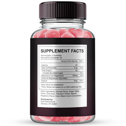 IDEAL PERFORMANCE KickStart Gummies close-up of label and cap for natural strength options