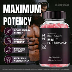 IDEAL PERFORMANCE KickStart Gummies pouch beside workout gear for pre-workout routine