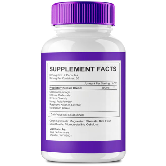 IDEAL PERFORMANCE Leptithin Max Advanced Formula packaging signals premium keto support.