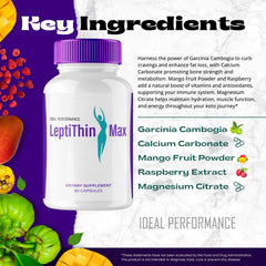 IDEAL PERFORMANCE Leptithin Max keto pill daily-use bottle demonstrates portability.