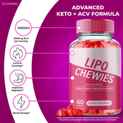 IDEAL PERFORMANCE Lipo Chewies with beet root powder ingredient for natural color