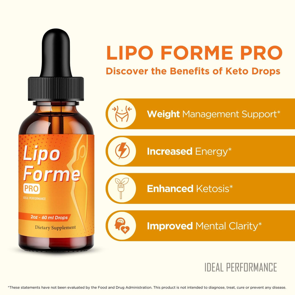 IDEAL PERFORMANCE LipoForme Drops packaging showing official product status.