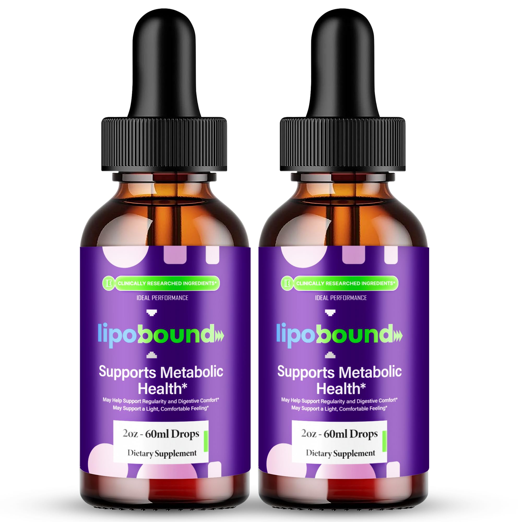 Ideal Performance Lipobound Drops bottle front for daily use and active lifestyle support.
