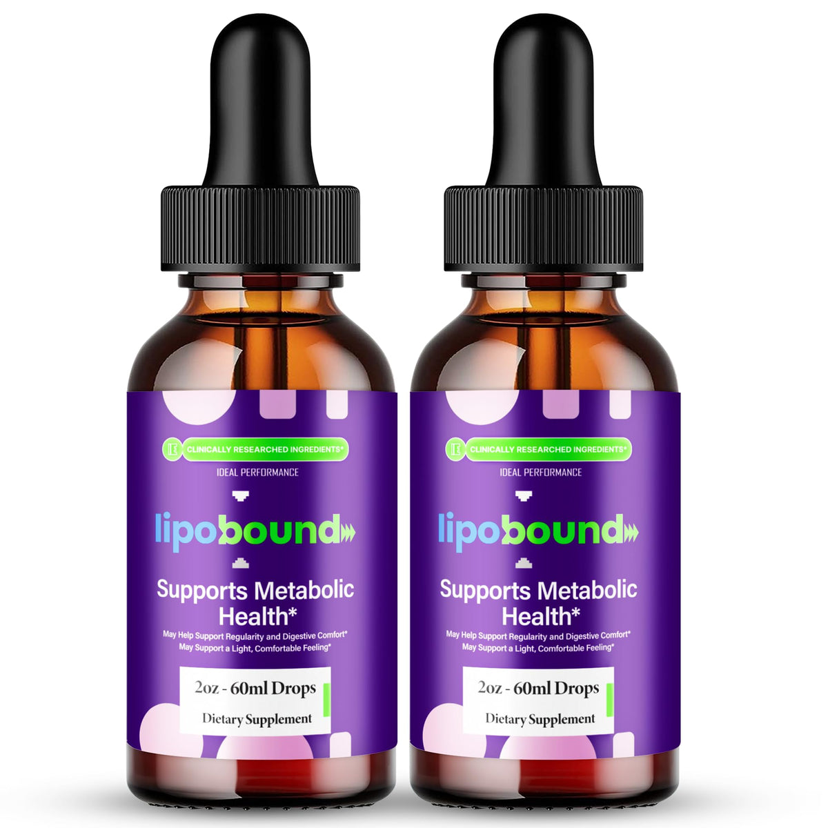 Ideal Performance Lipobound Drops bottle front for daily use and active lifestyle support.