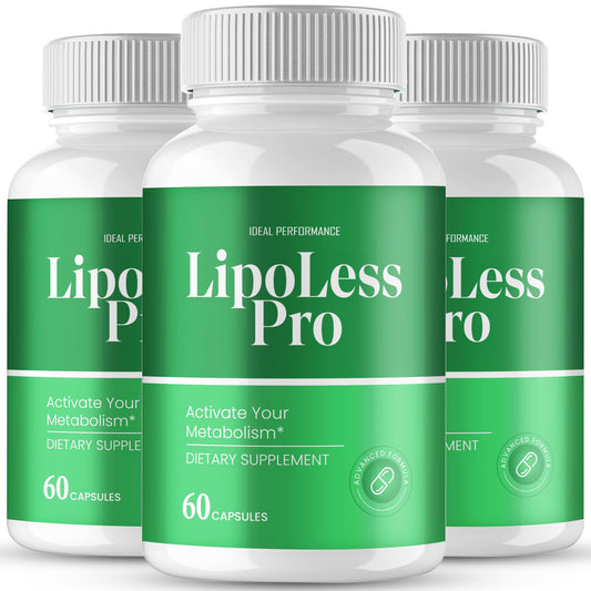 IDEAL PERFORMANCE Lipoless capsules pack front, ideal for an active lifestyle.