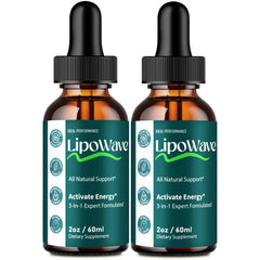 IDEAL PERFORMANCE Lipowave Drops bottle on countertop for daily wellness and easy dosing.