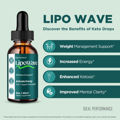 IDEAL PERFORMANCE Lipowave Drops keto-friendly formula supports active lifestyles.