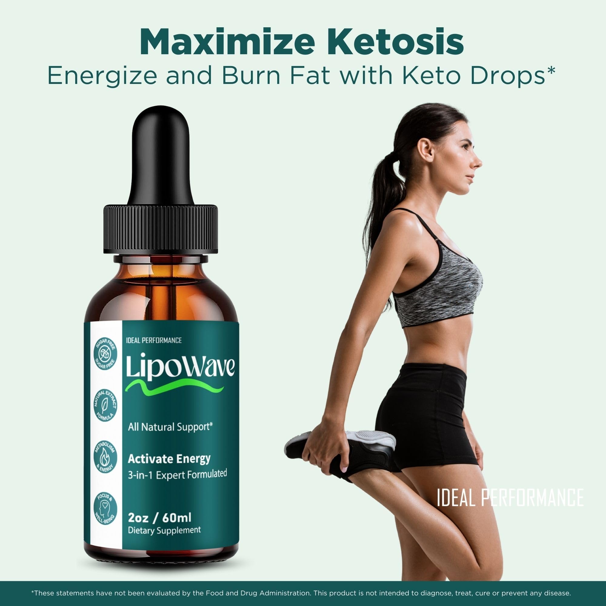 IDEAL PERFORMANCE Lipowave Drops lifestyle shot with athletes for active routines.