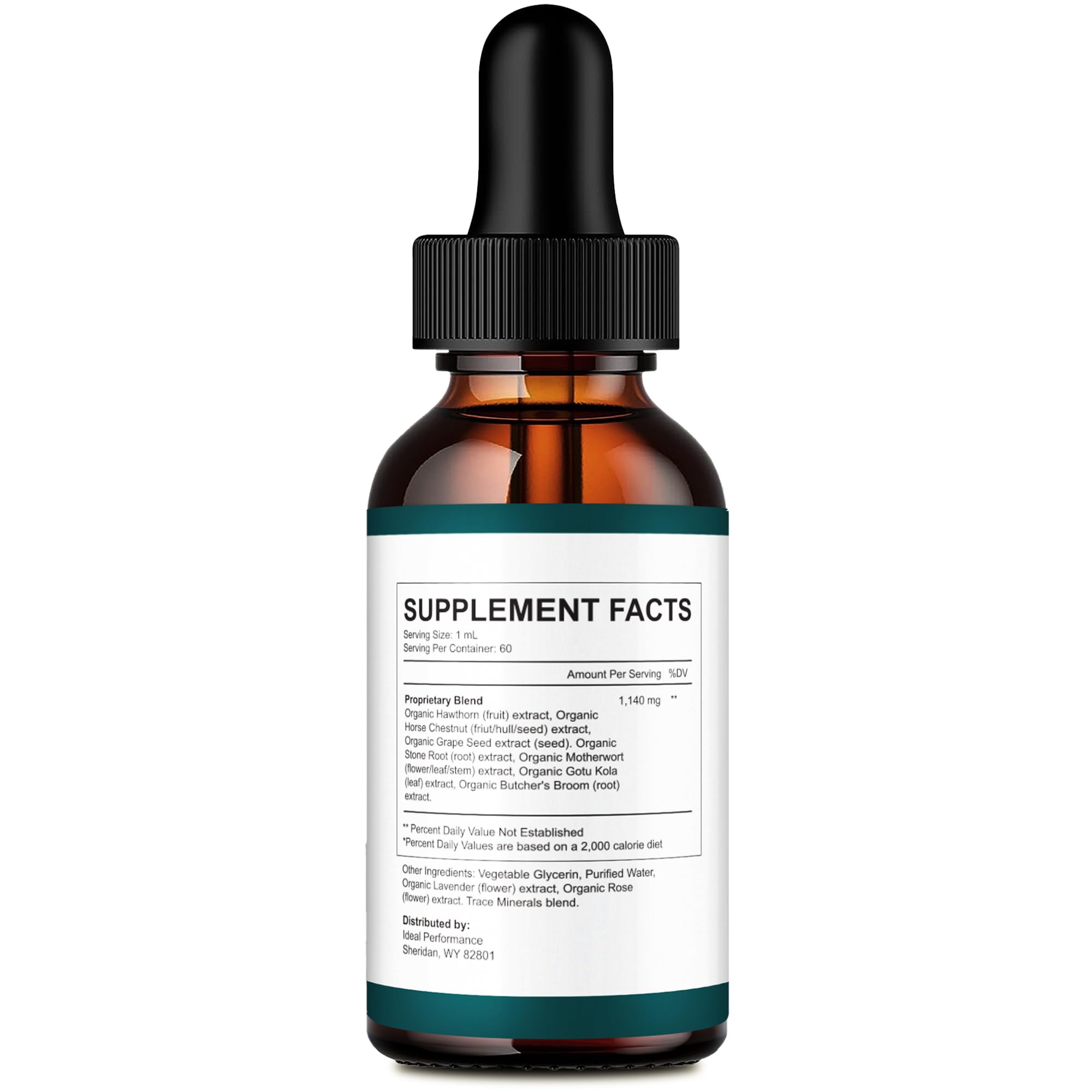 IDEAL PERFORMANCE Lung Restore Drops dropper releasing liquid for easy use.